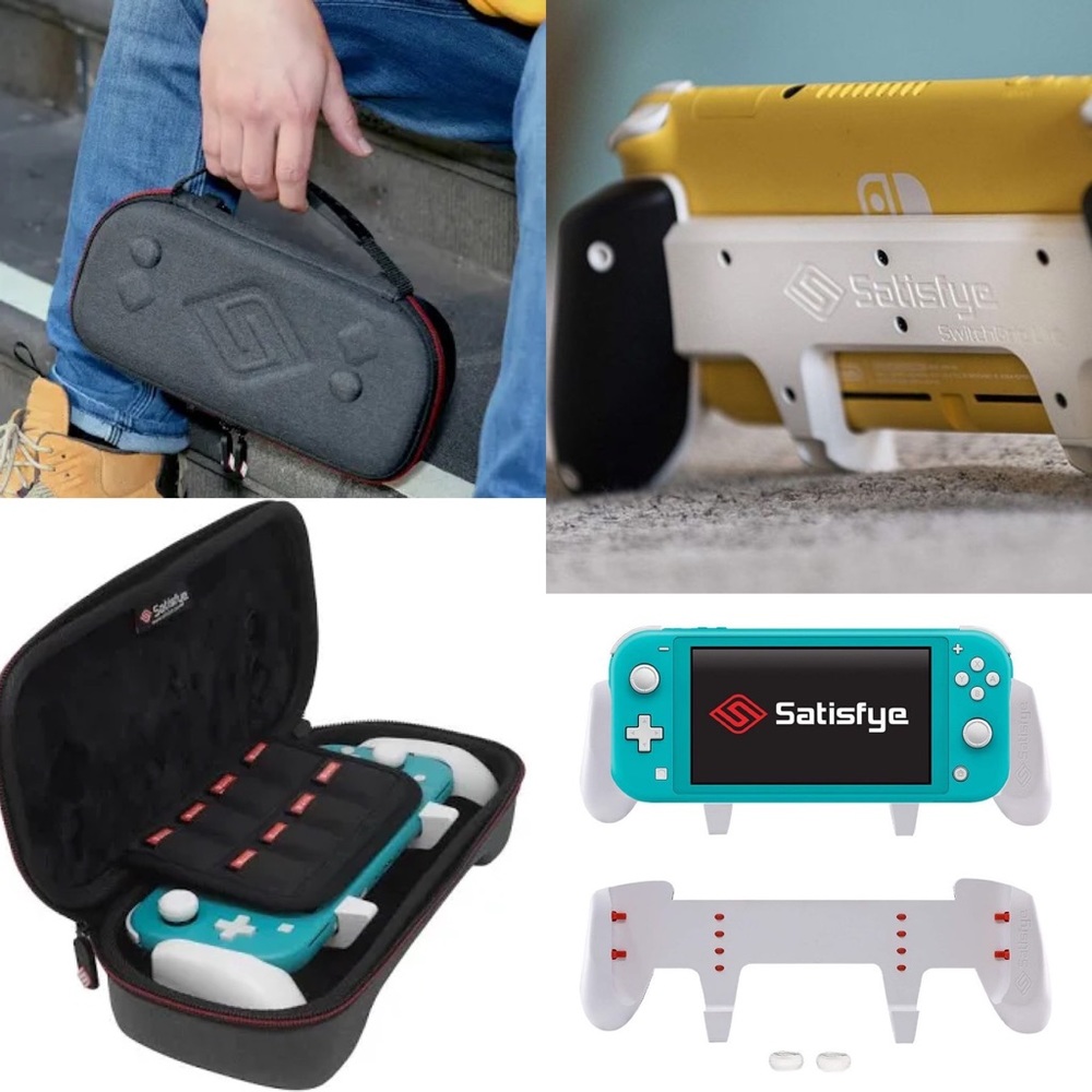 Nintendo Switch Lite Game System Console SATISFYE GRIP & Carrying Case - Picture 7 of 11